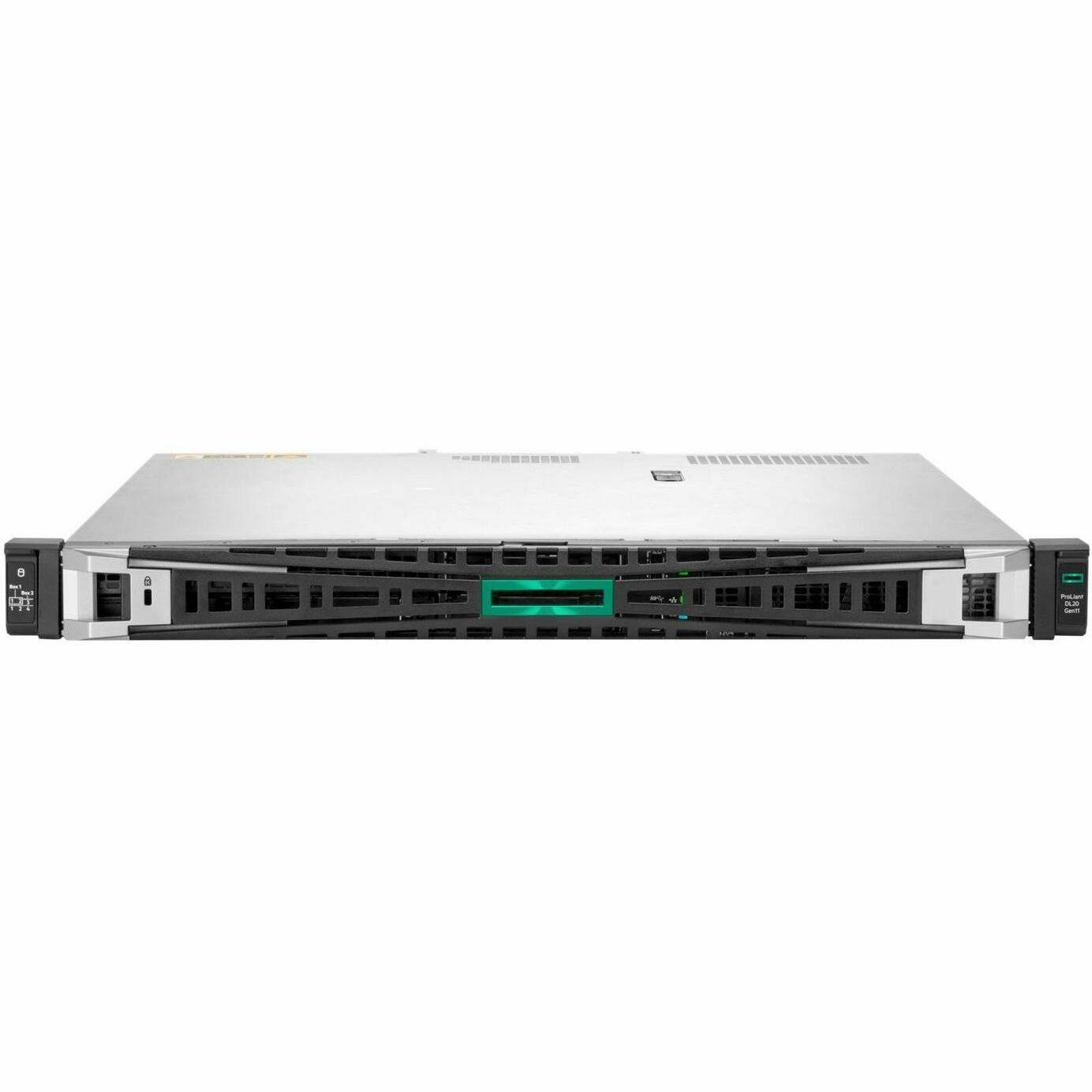 Alt View 1. HP - HPE ProLiant DL20 G11 1U Rack Server - 1 x Intel Xeon 6325P 3.50 GHz - 32 GB RAM - 1.17 TB HDD - (2 x 600GB) HDD - Black.