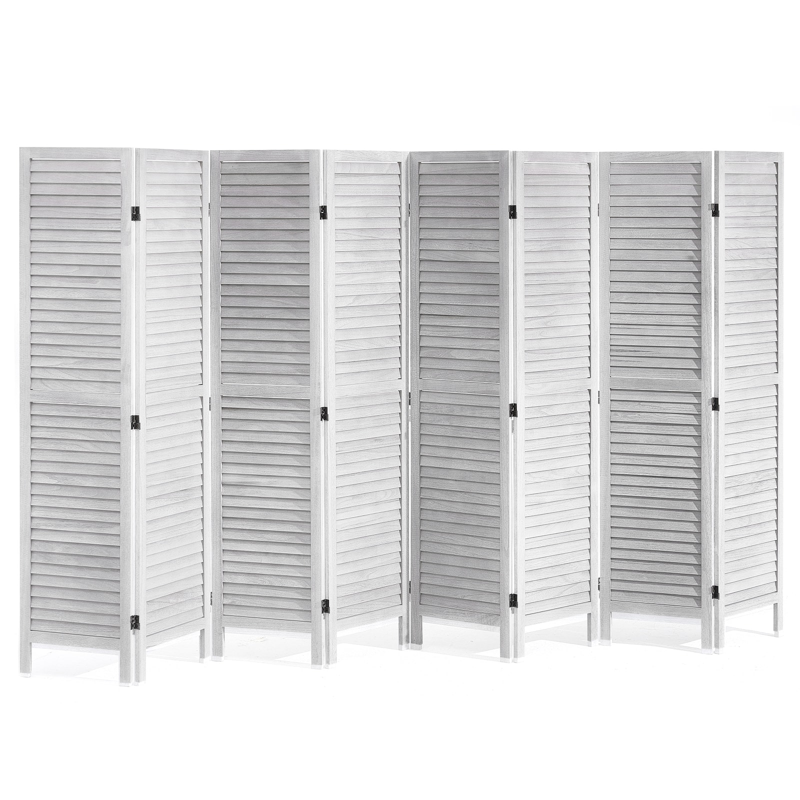 VEVOR - Wood Room Divider, 8 Panel Wood Folding Privacy Screen, 66.9 Inches Tall Indoor Louvered Wooden Partition - White price history on PriceWatchPro