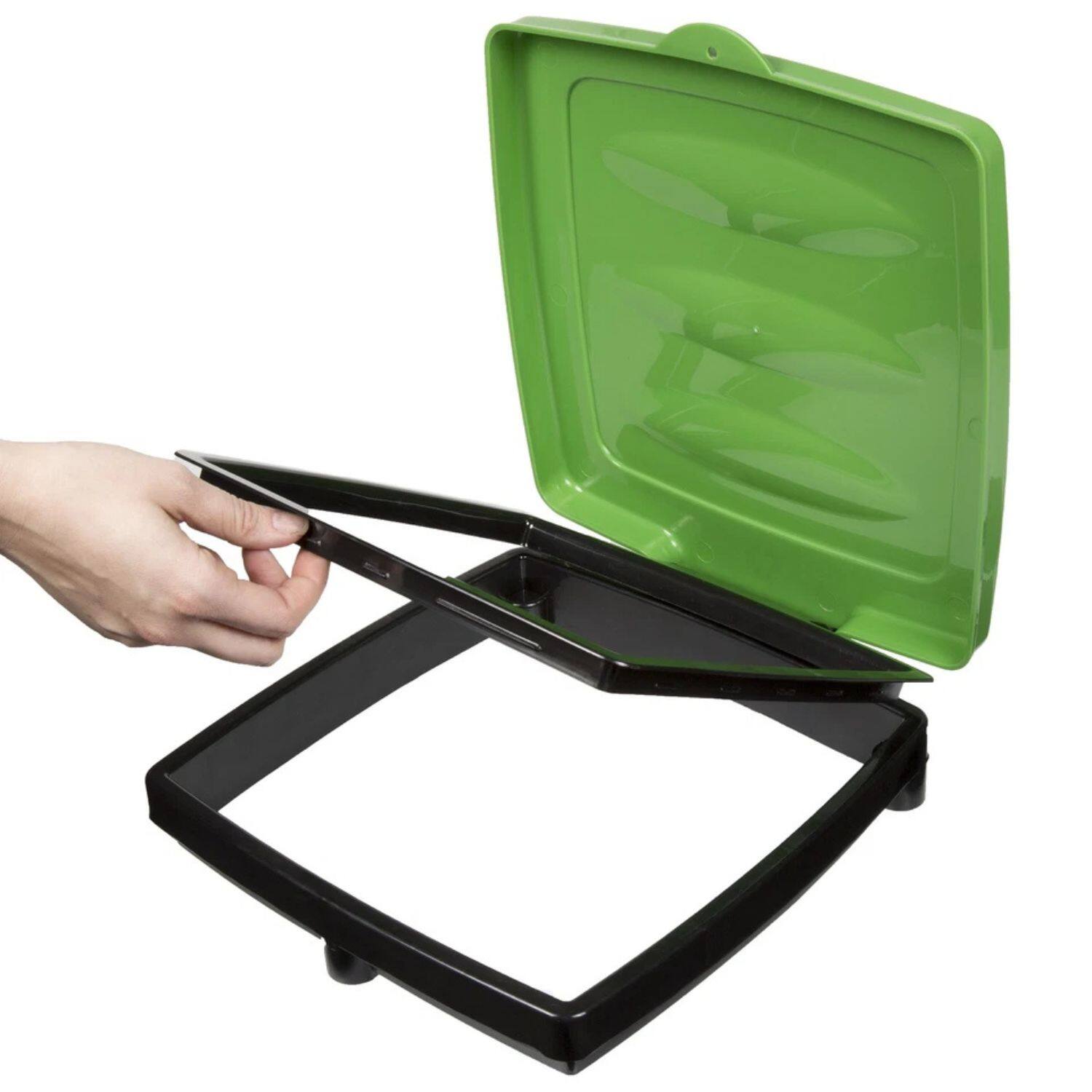 Back. Home Collection - Collapsible Trash Bag Holder – Portable Indoor/Outdoor Trash Can for Garbage (Green).