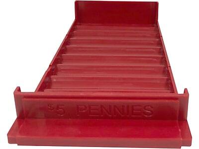 Front. CONTROLTEK - Coin Tray, 10 Compartments, Red - Red.