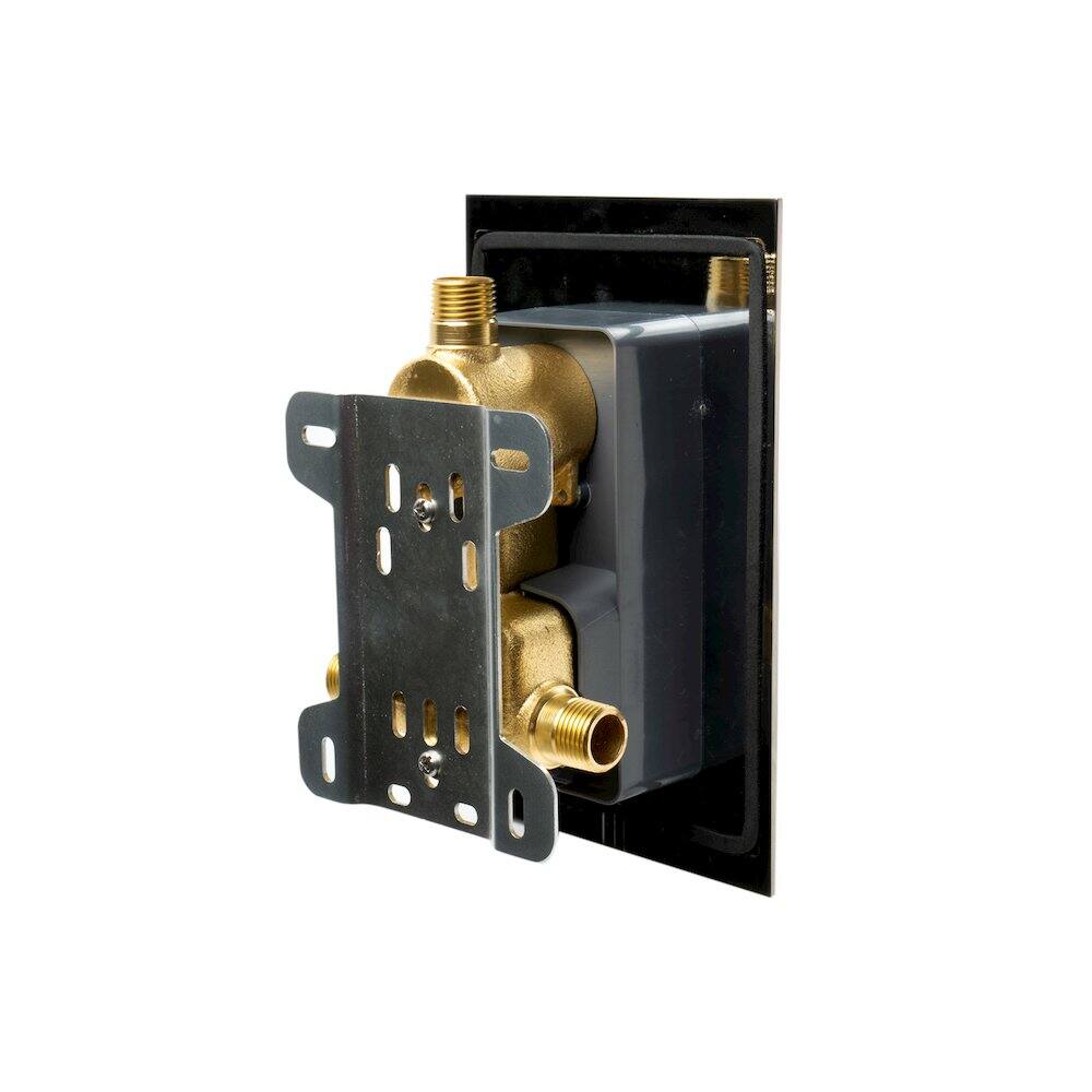 Alt View 1. Alfi - Brushed Nickel Square Knob 1 Way Thermostatic Shower Mixer - Silver.