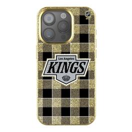 Keyscaper - NHL - Los Angeles Kings Plaid Bling iPhone Case - 15 - Gold