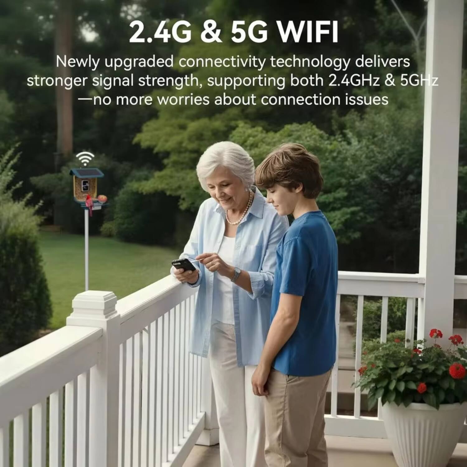2.4G & 5G WIFI  
Newly upgraded connectivity technology delivers stronger signal strength, supporting both 2.4GHz & 5GHz — no more worries about connection issues