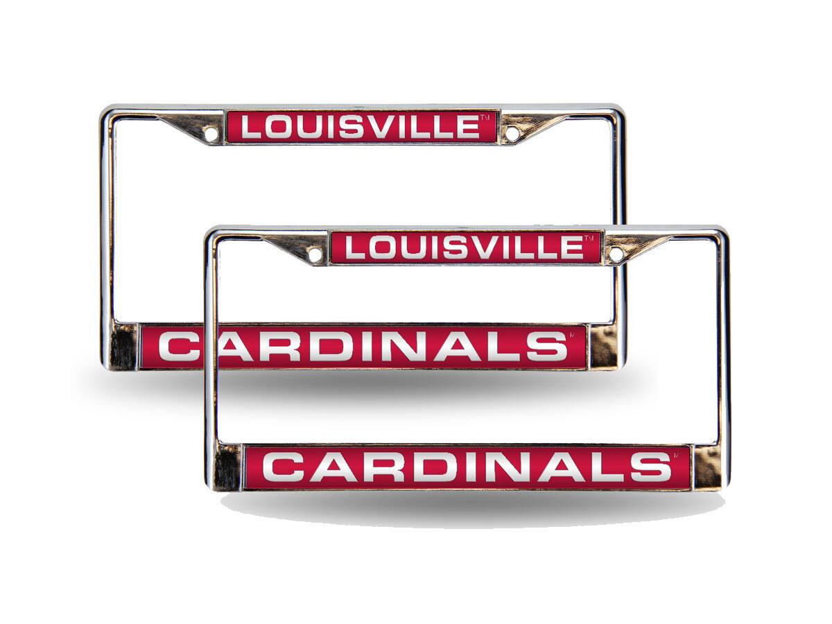 University of Louisville Cardinals Chrome Metal (Set of 2 Frames) Laser Cut License Plate Frame
