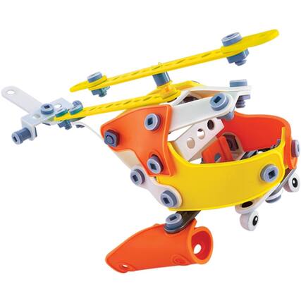 Front. JuzToys - STEM Toys Building Toys For Kids, 148pcs (5 Model) Take Apart Toy, Helicopter, Van, Bulldozer, Racing Car, Motorboat - Multi.