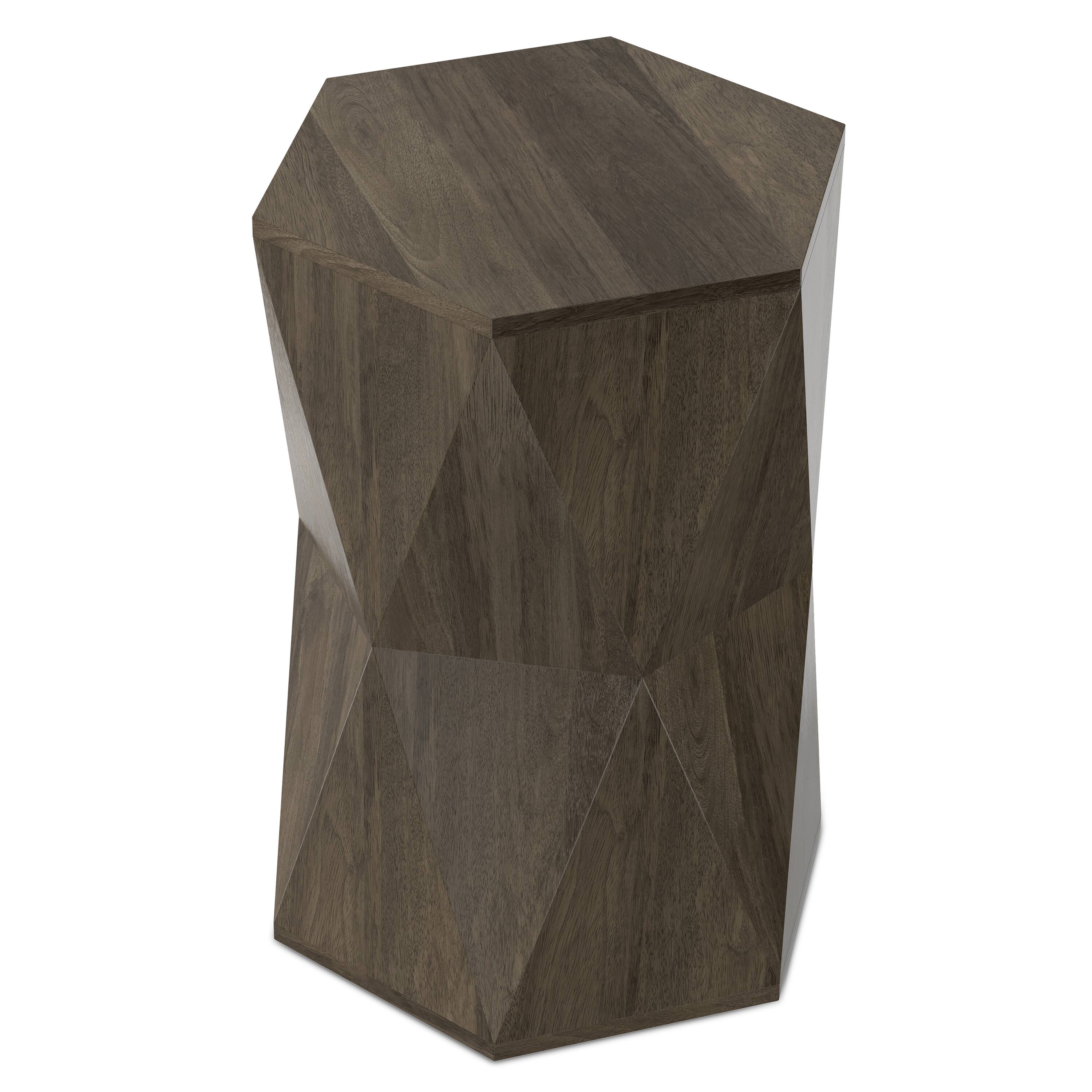 Alt View 3. Simpli Home - Mckinley 16 inch Wide Solid Mango Contemporary End Table in Ash Grey, Assembled - Ash Grey.