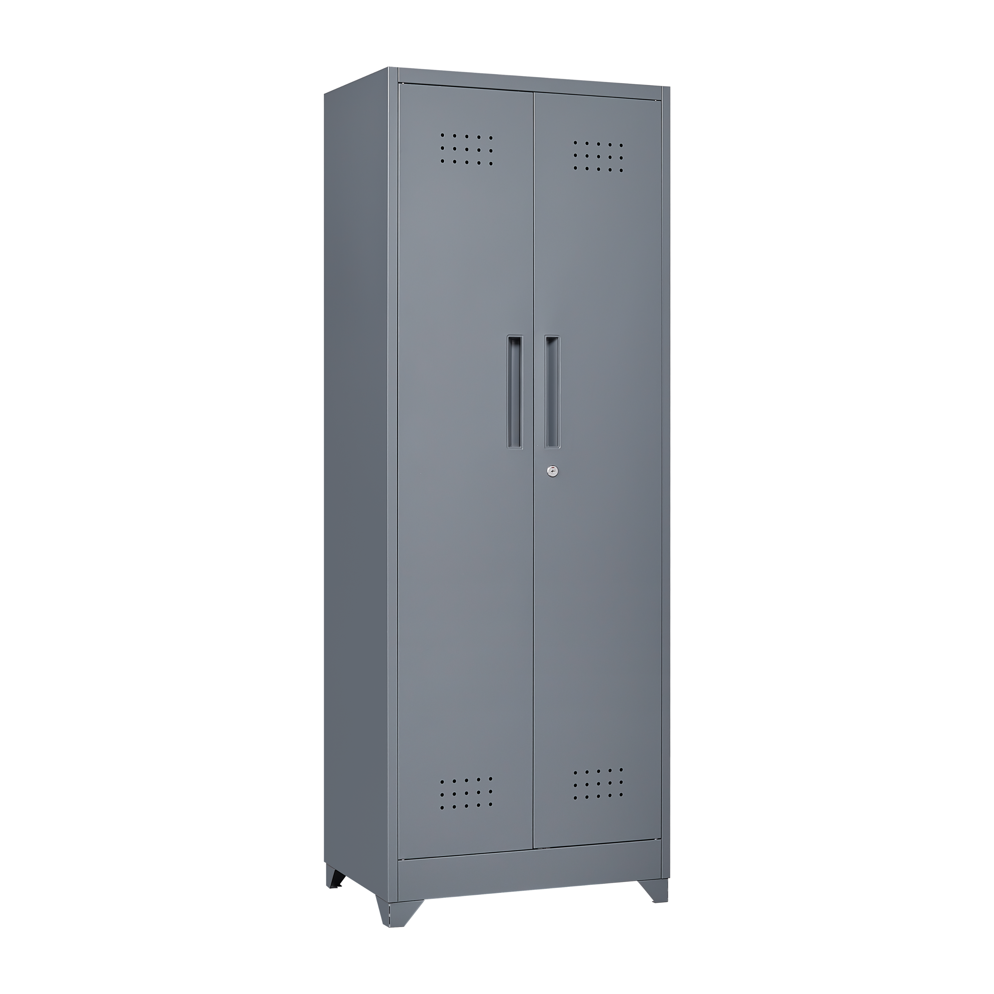 Alt View 5. GOODSILO - Heavy-Duty Steel Storage Cabinet with Locking Doors, Shelves, and Hanging Rod for Garage and Utility Organization - Grey.