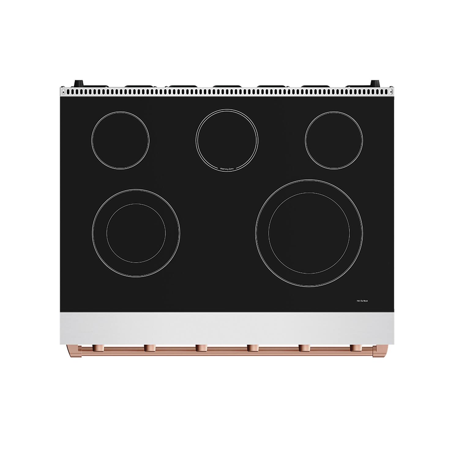 Back. Thor Kitchen - Gordon Ramsay Series by Thor Kitchen 6.0 Cu. Ft Freestanding Electric Range with Rose Gold Hardware - Stainless Steel.