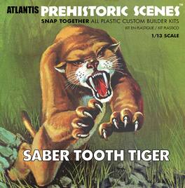 PopMarket - Aurora - Prehistoric Scenes - 1:13 Scale Model Kit - Saber Tooth Tiger - COLLECTIBLES - Multicolor