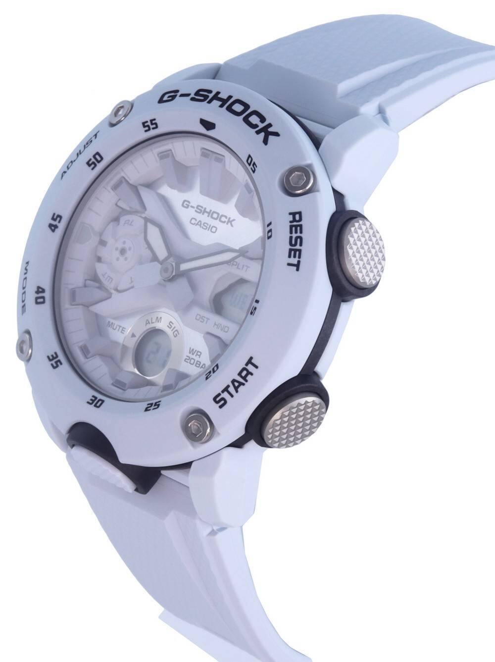 55 G-SHOCK ADJUST 50 05 45 AL G-SHOCK CASIO 10 PLIT RESET W MODE 40 IS ALM DST MUTE SIG HND WR 35 20BA 20 30 25 START
