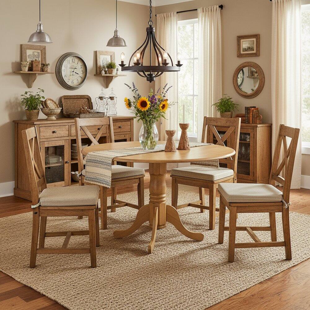 Left. FurniFact - Round Table - Oak.