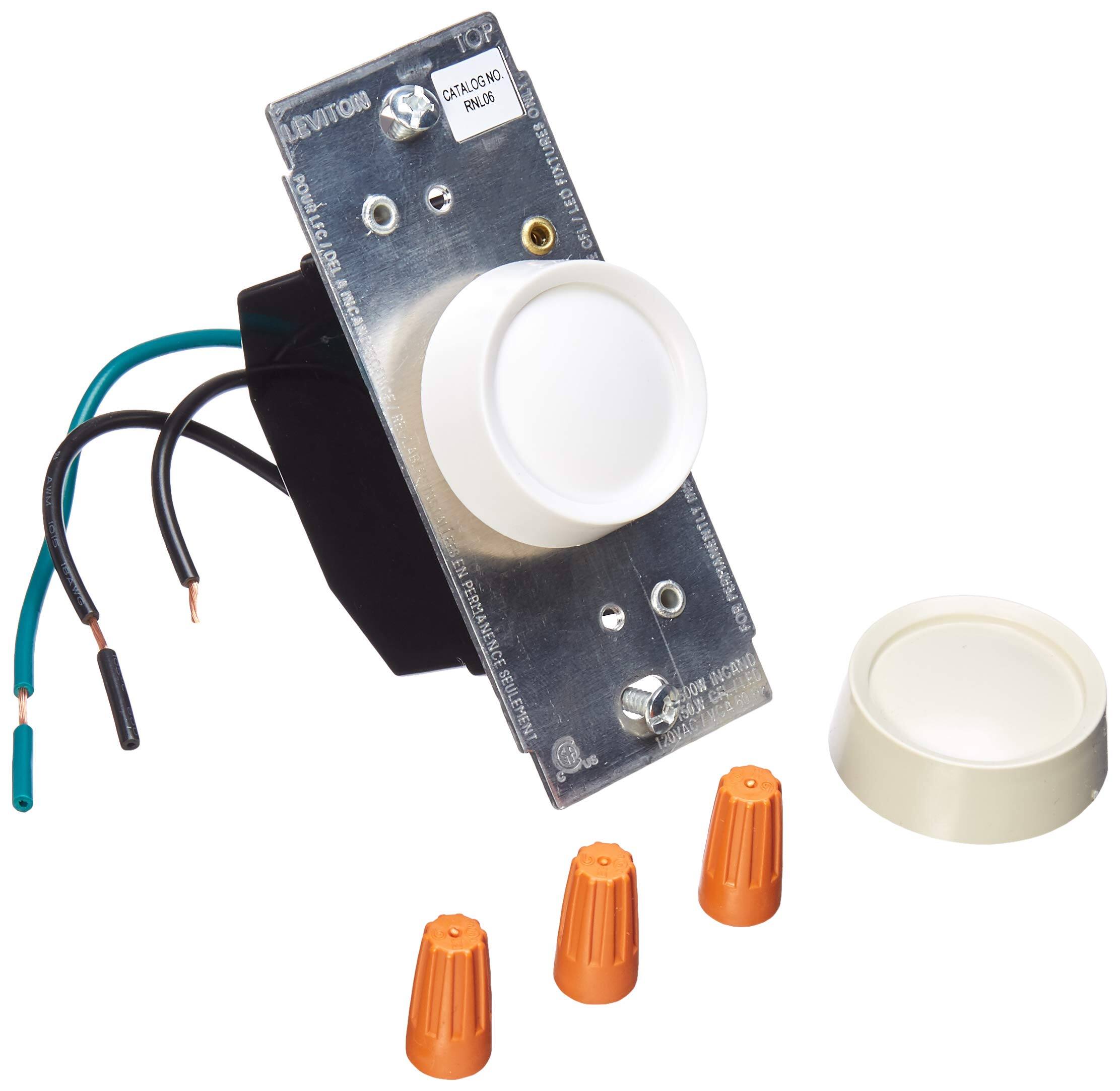 Leviton - R00-RNL06-0TW Rotary Dimmer, 300W, 120V, Single-Pole - White/Light Almond price history on PriceWatchPro