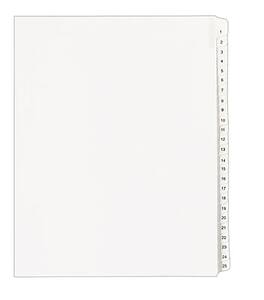 Avery - Legal Pre-Printed Numeric Paper Divider, 1 -25 Tabs, 1 Set - White