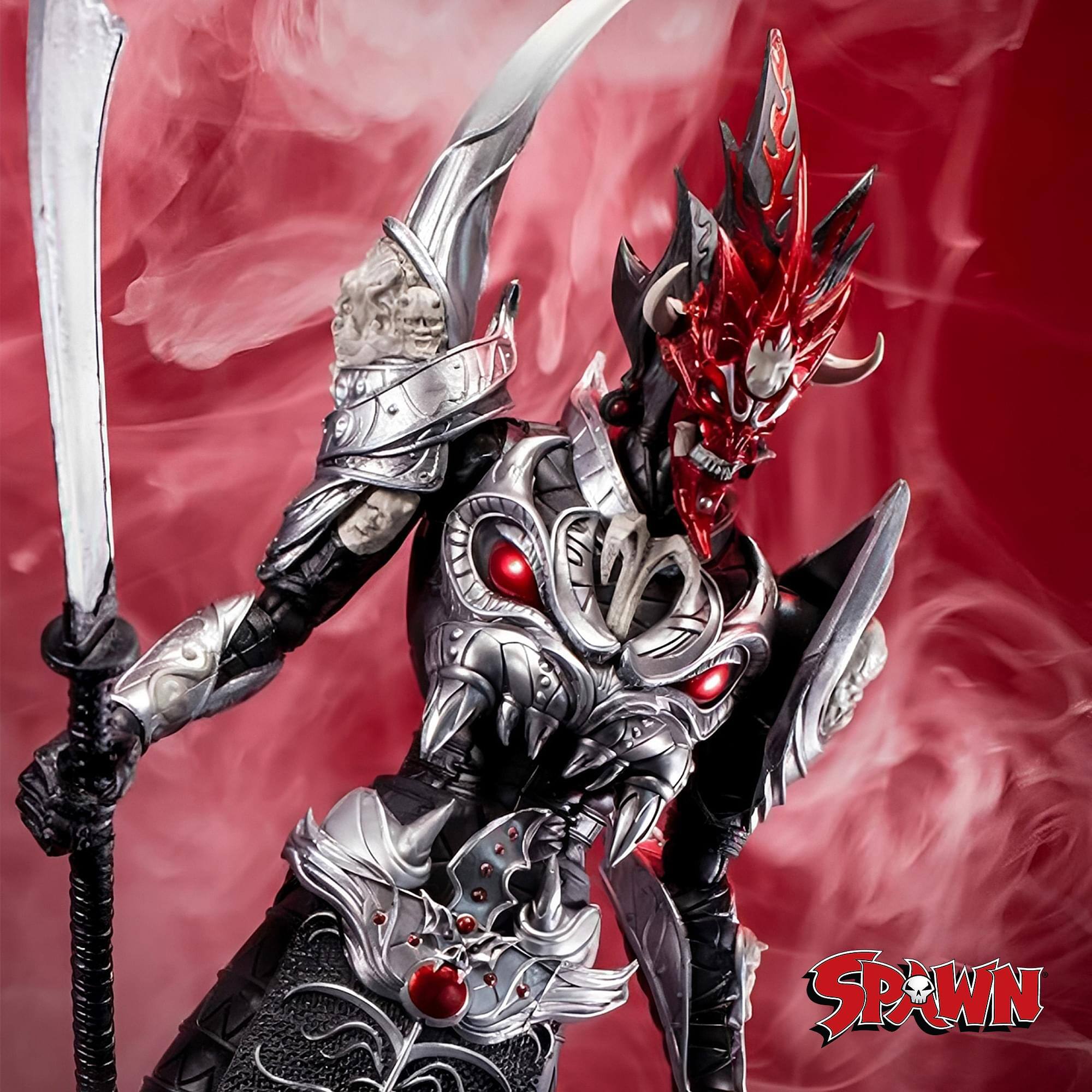 Alt View 2. McFarlane Toys - Spawn Universe Action Figure | Mandarin Spawn BW Accent Edition - Black.
