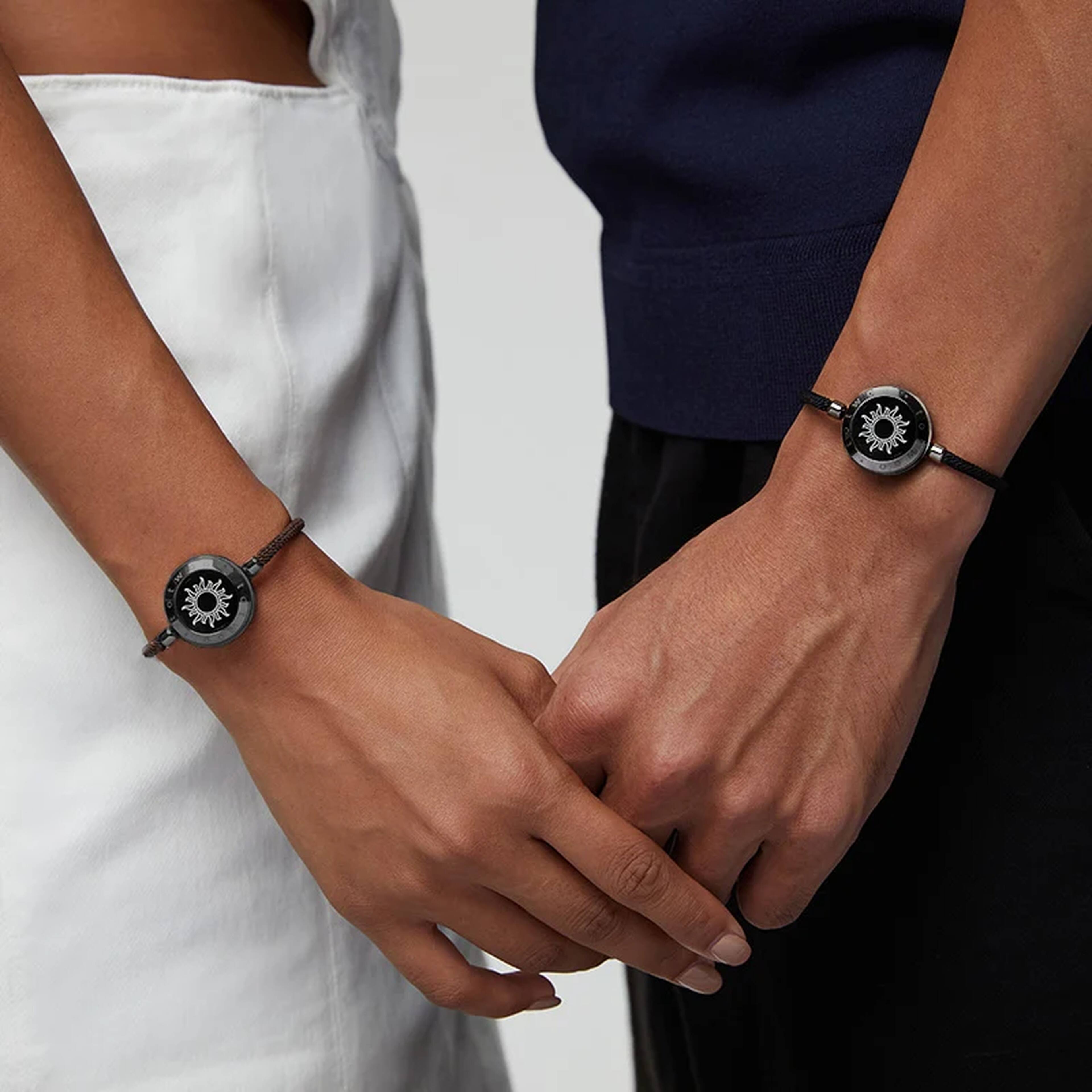 Alt View 4. Totwoo - Totwoo Moon & Moon Milan Rope Long Distance Touch Bracelets, 2-Pc - Black.