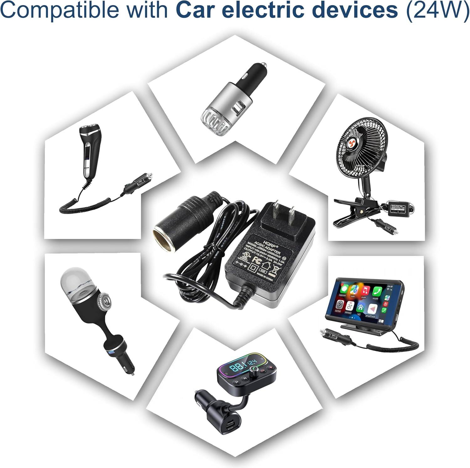 Compatible with Car electric devices (24W)