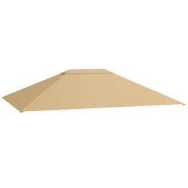Outsunny - 10' x 13' 84C-116 Model Gazebo Canopy Replacement, Outdoor Gazebo Cover Top Roof Replacement with Vents and Drain Holes - Khaki