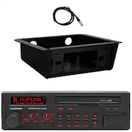 Blaupunkt - BREMEN Single DIN 80's Retro Classic Bluetooth AM/FM Radio Receiver w/Under Dash Install Kit, Radio Antenna
