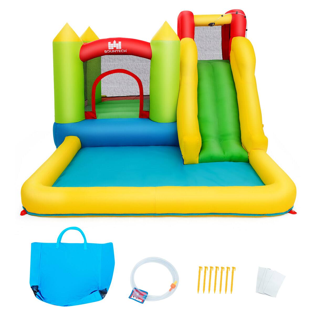 Alt View 9. Costway - Inflatable Bounce House Water Slide Jump Bouncer Climbing Wall Splash Pool Blower Excluded - Multicolor.