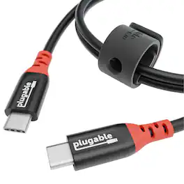 Plugable - Secure USB C Data Blocker Charge Only Cable-240W Fast Charging for Shared Workspaces,Schools and more - Black