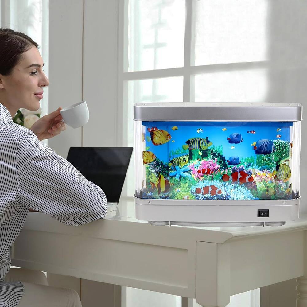 Alt View 4. Schertz - LED Artificial Aquarium Lamp with Moving Marine Life, Relaxing Night Light.