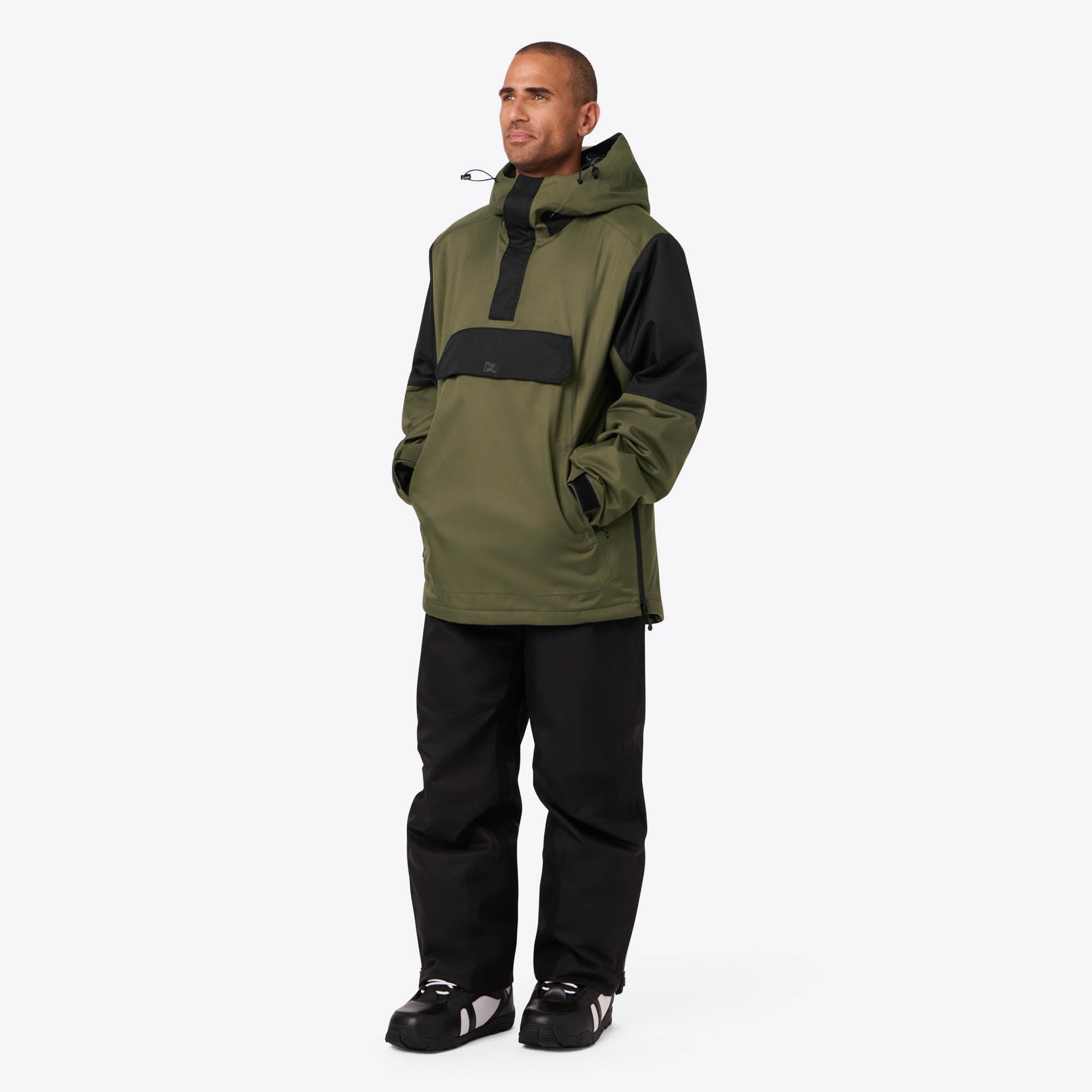 Alt View 2. Mobile Warming - App Controlled Men's Denali Anorak Heated 1/4 Zip Hoodie - Olive.