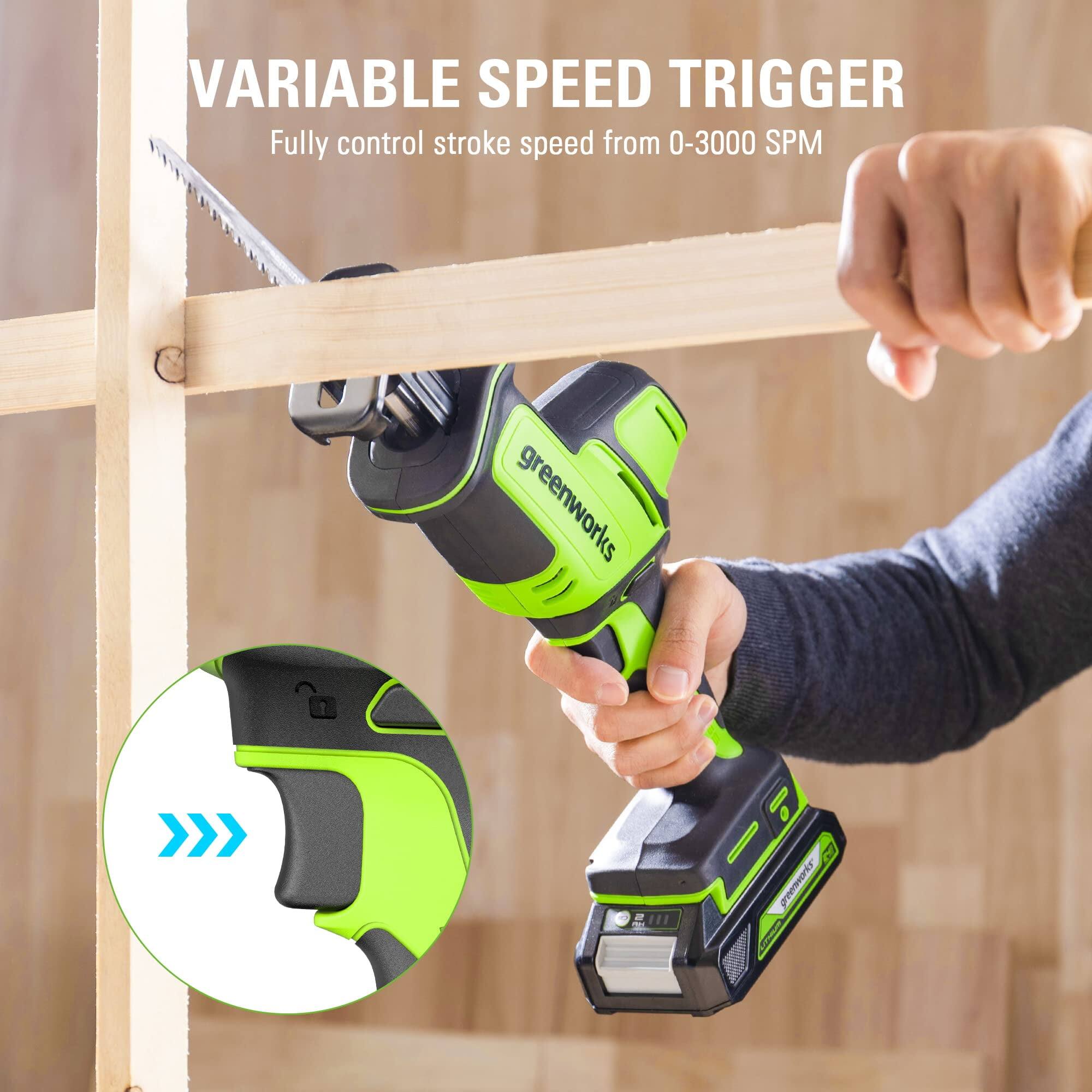 VARIABLE SPEED TRIGGER  
Fully control stroke speed from 0-3000 SPM