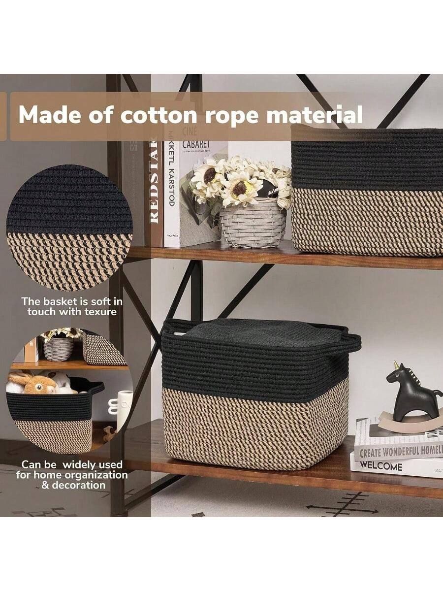 Made of cotton rope material

The basket is soft in touch with texture

Can be widely used for home organization & decoration

CREATE WONDERFUL HOMEL WELCOME