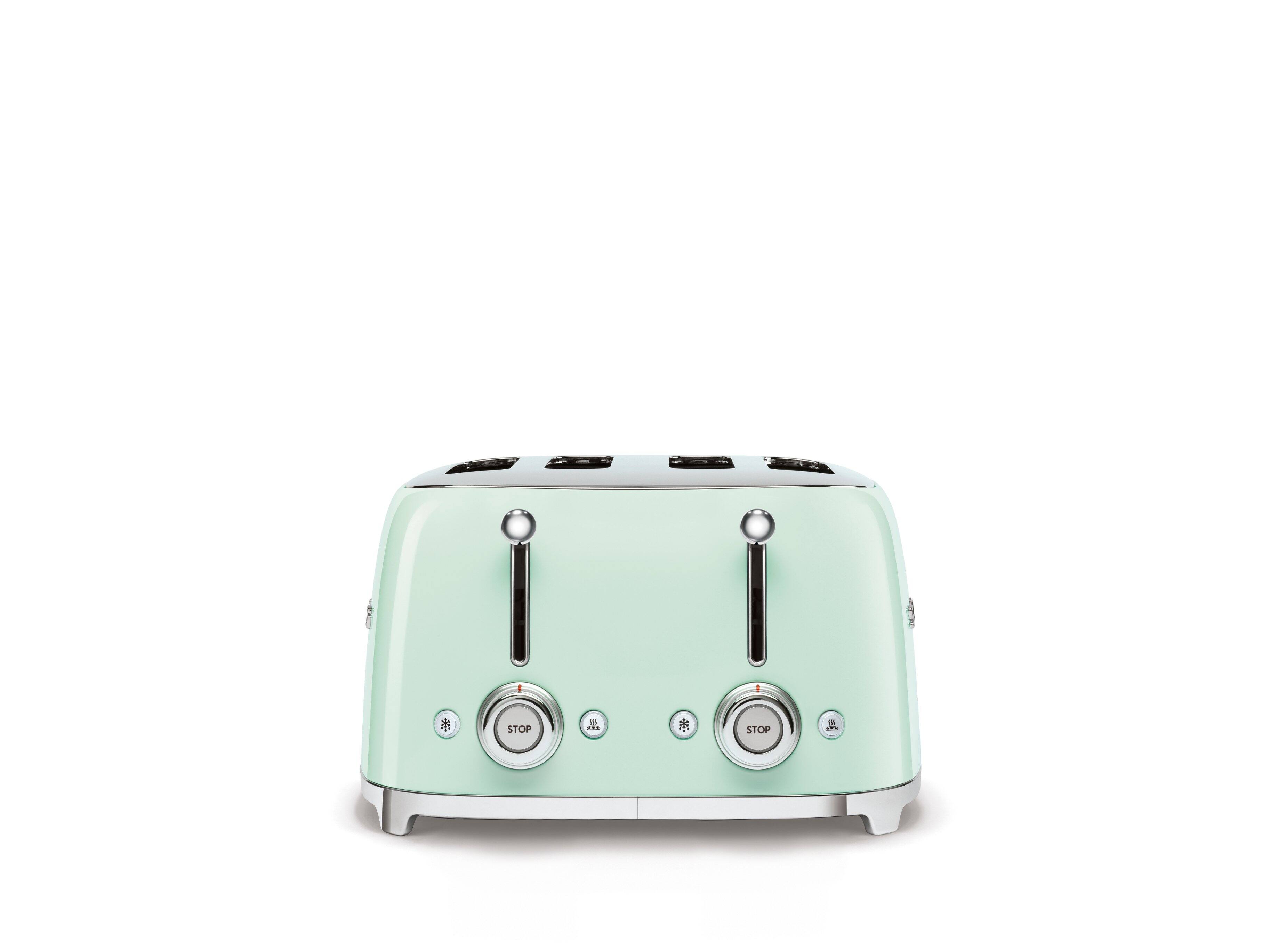 Alt View 1. SMEG - SMEG TSF03 4-Slice Wide-Slot Toaster - Pastel Blue.