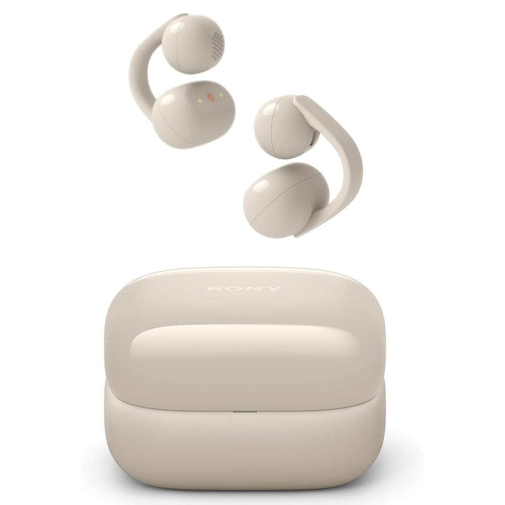 Left. Sony - LinkBuds Clip Truly Wireless Open Earbuds - WFLC900/C + 1-Year Extended Warranty & Extra Earbud Tips Bundle.