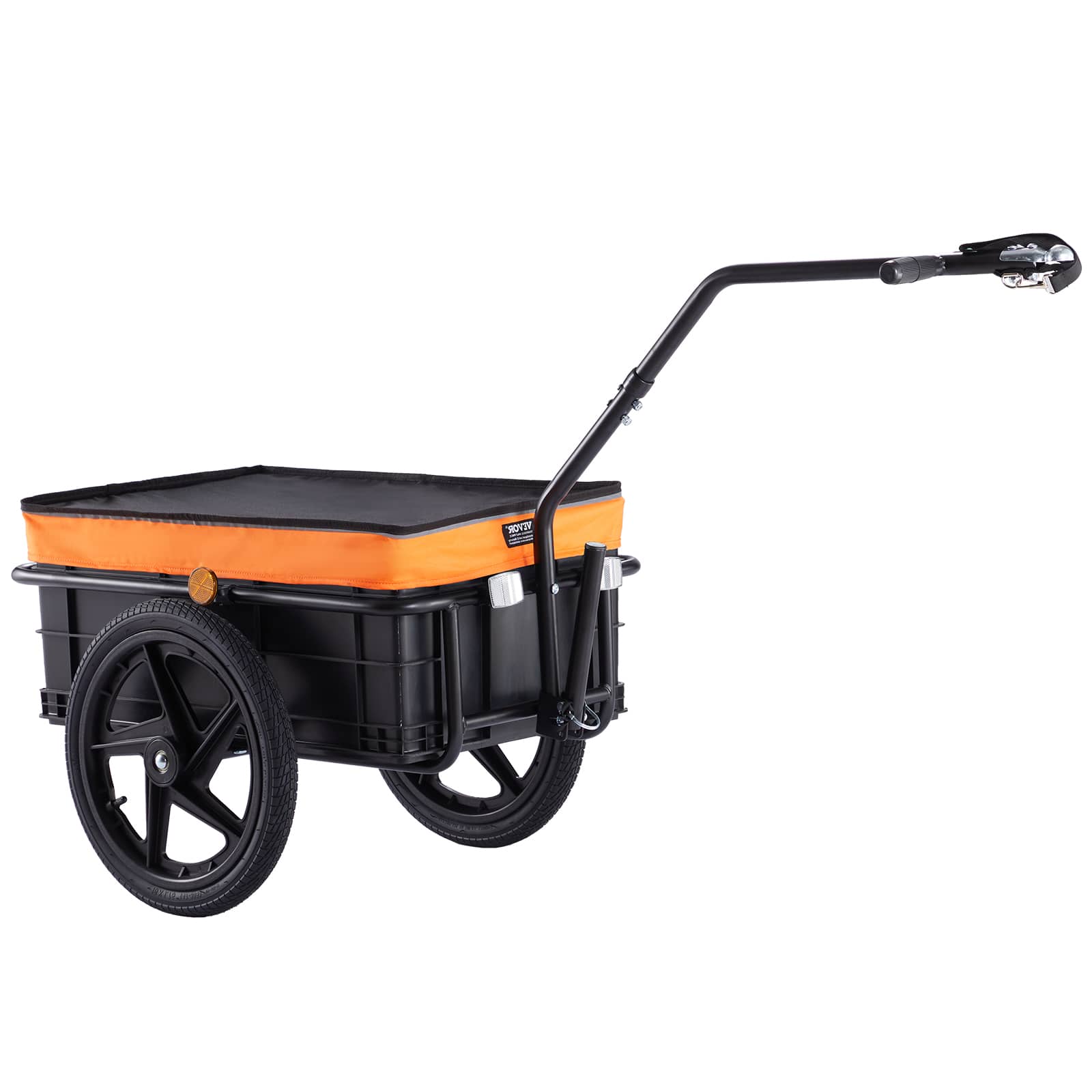 VEVOR - Bike Cargo Trailer, 88 lbs Load Capacity, Heavy-Duty Bicycle Wagon Cart, Foldable Compact Storage with Universal Hitch - Black & Orange price history on PriceWatchPro