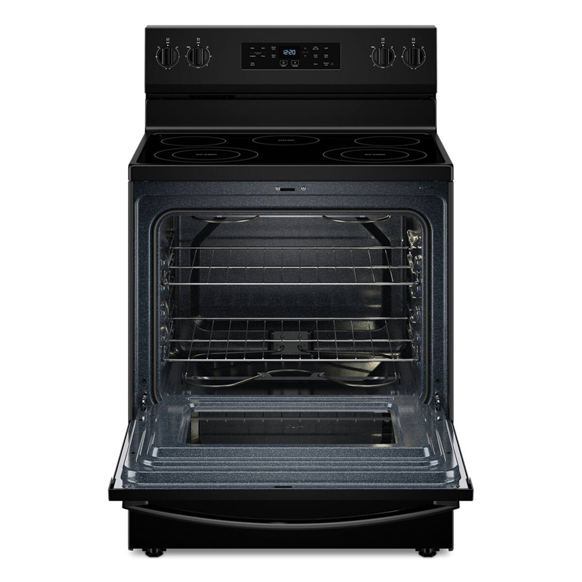 Angle. Whirlpool - Whirlpool - 5.3 Cu. Ft. Freestanding Electric Range with Cooktop Flexibility - Black - Black.