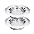 Front. Garnen - 2 Pack Kitchen Sink Drain Strainer, Stainless Steel Mesh Sink Strainer Basket, Sink Food Catcher, 3.5" - Silver.