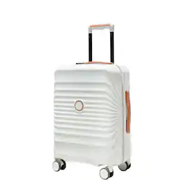 BreeBe - Lightweight 24' Luggage Suitcase with TSA Lock and USB Port, Artificial Leather, Spinner Wheels - Creamy White
