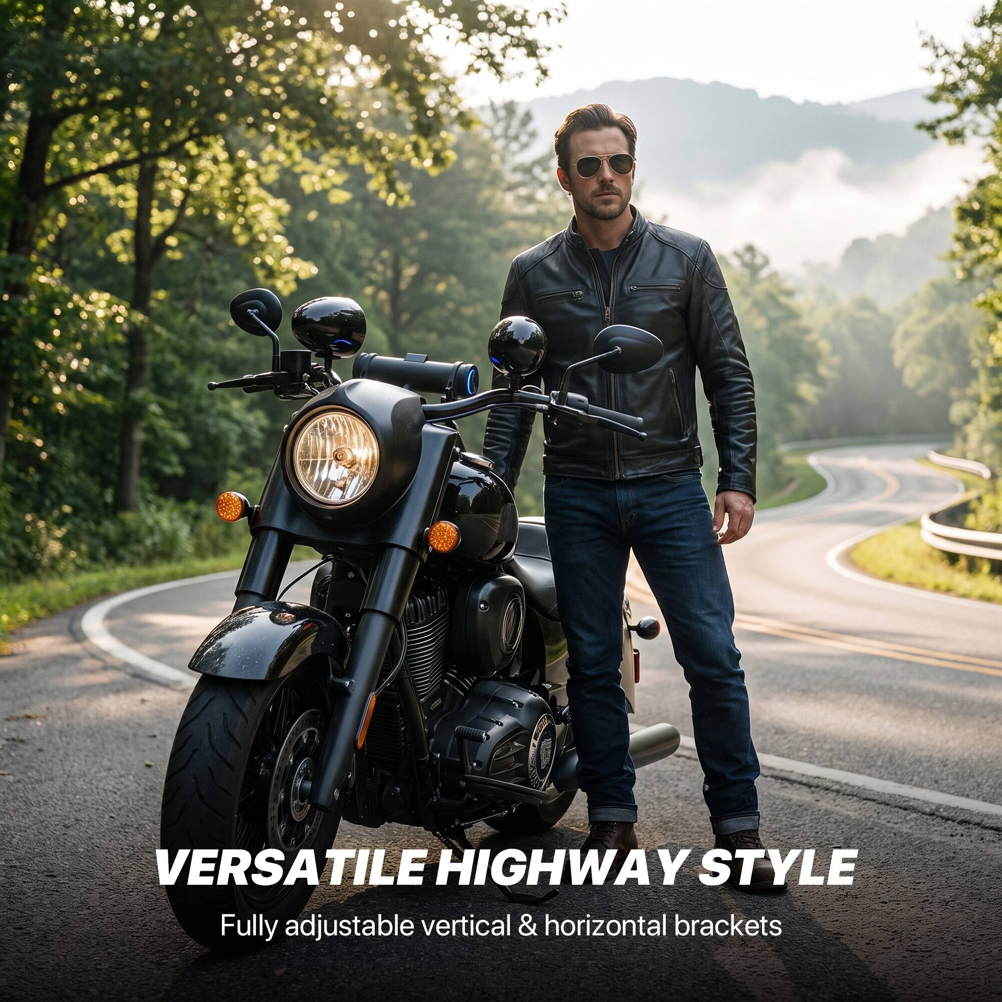 VERSATILE HIGHWAY STYLE  
Fully adjustable vertical & horizontal brackets