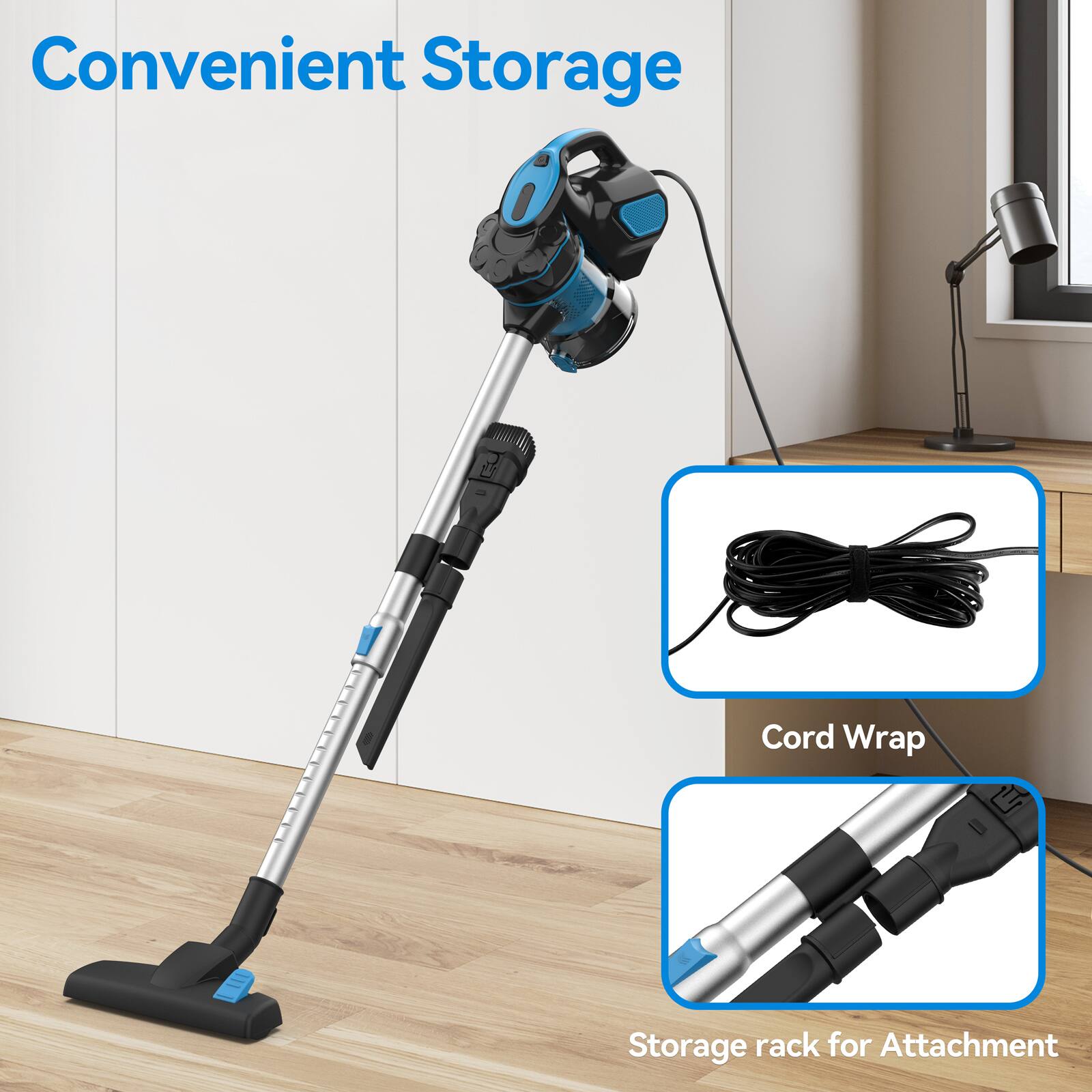 Convenient Storage

Cord Wrap

Storage rack for Attachment