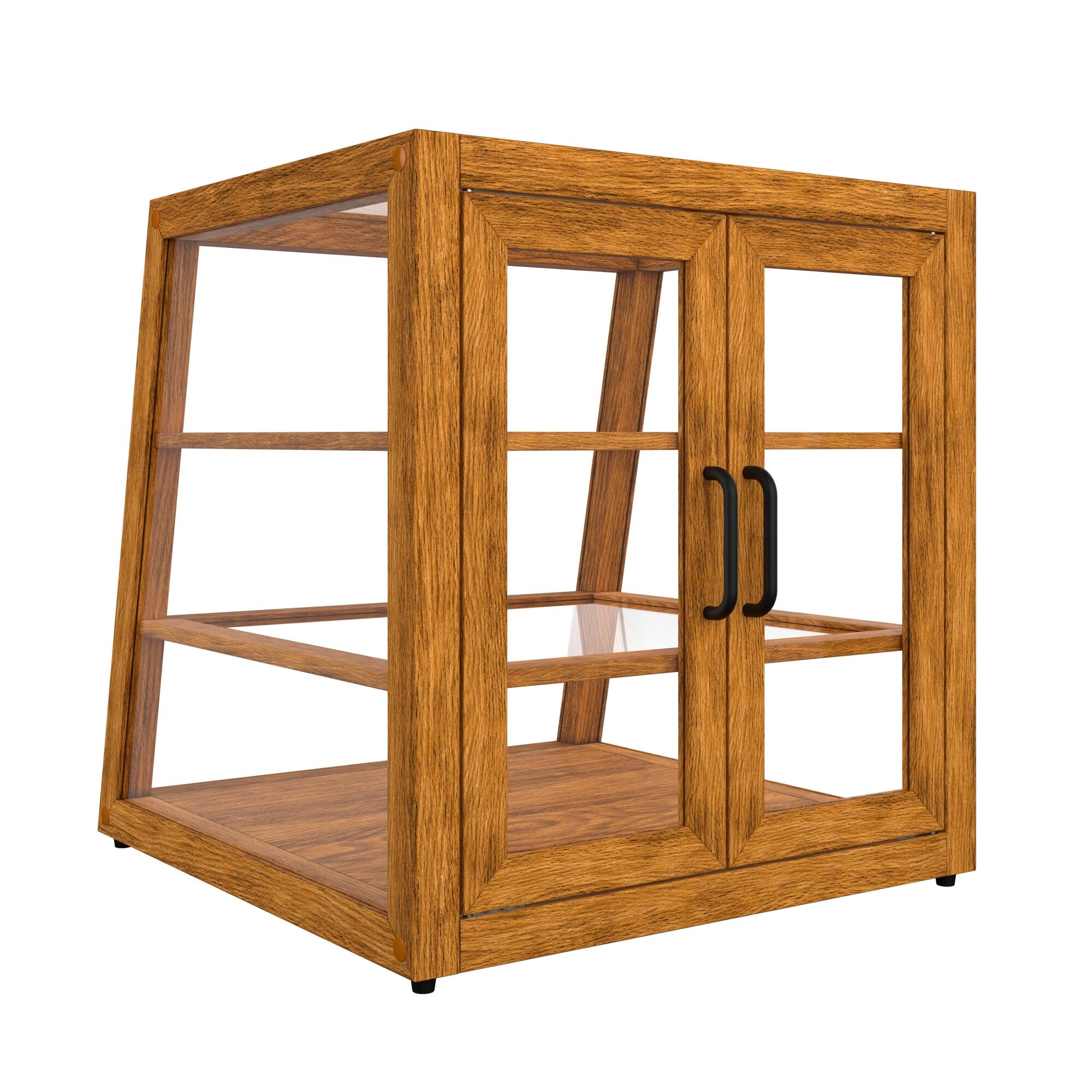 Alt View 4. Koolmore - 21 In. Artisan Light Wooden Slanted Bakery Display Case 3.5 Cu. ft. (KM-BDW-21SLL) - Ash wood color.