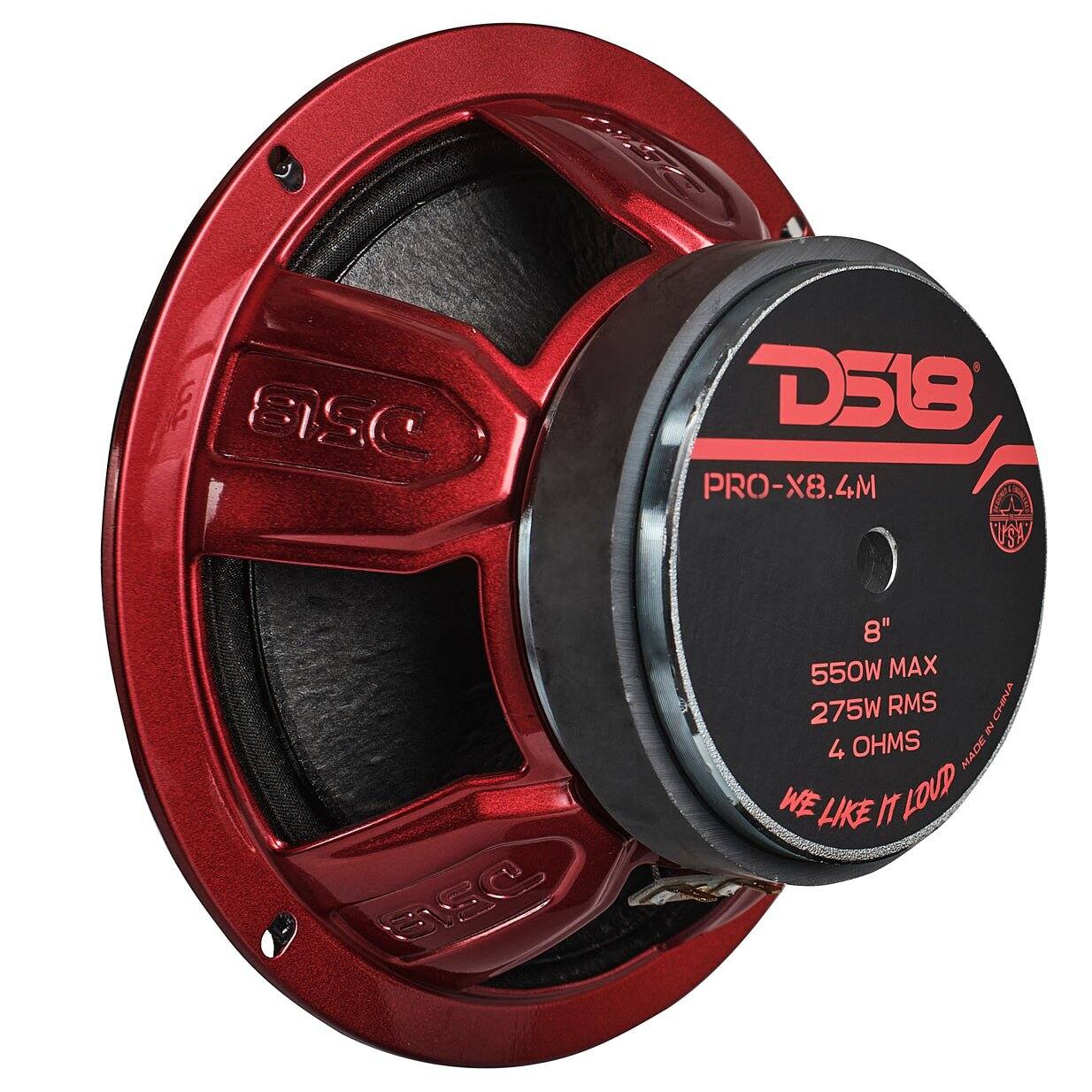 DSB  
250 D518 PRO-X8.4M USH  
D2G  
8" 550W MAX 275W RMS 4 OHMS MADE IN CHINA  
WE LIKE IT LOUD