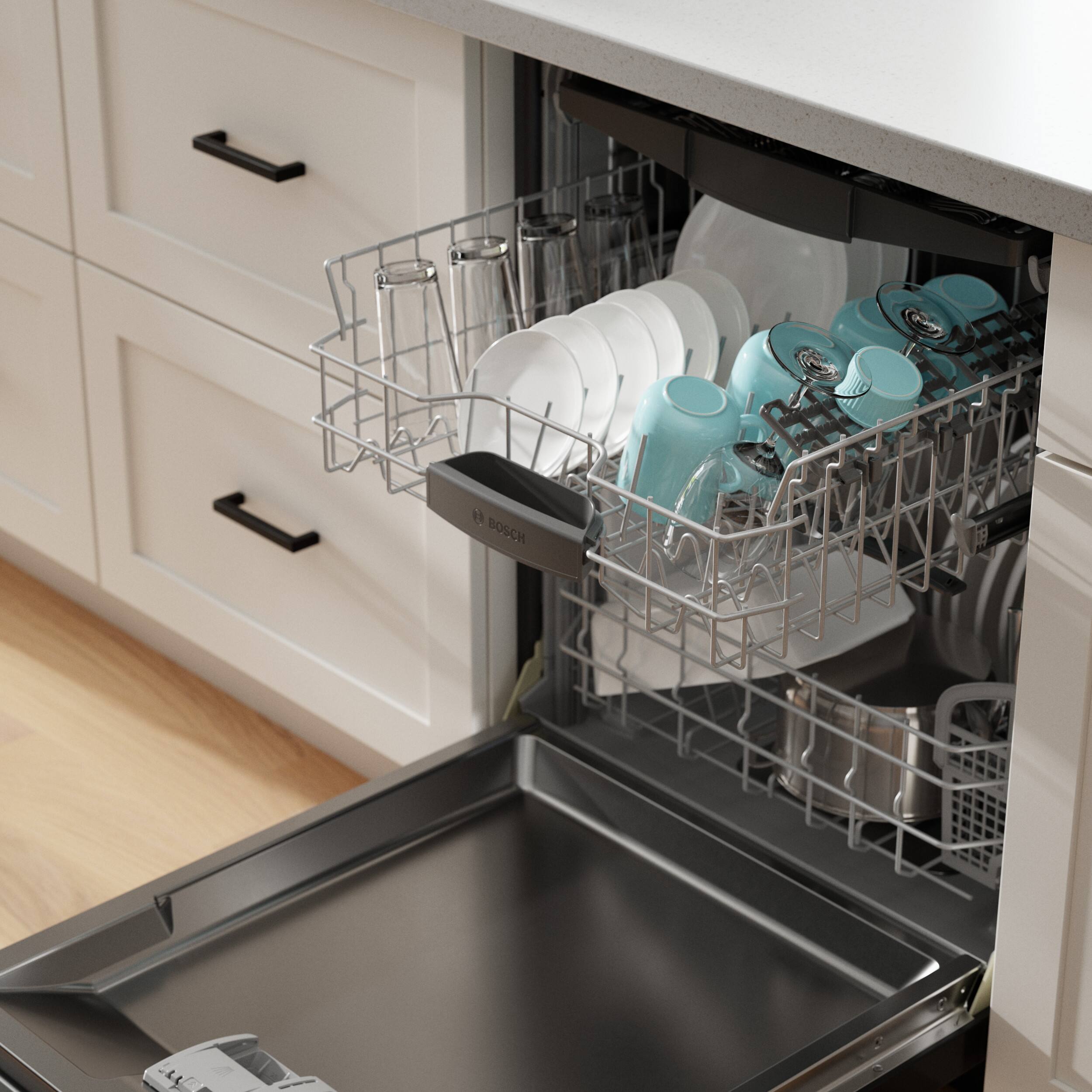Alt View 11. Bosch - 100 Series Premium 24" Top Control Smart Built-In Hybrid Stainless Steel Tub Dishwasher with 3rd Rack, 46 dBA - Black.