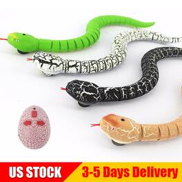 Topteng - USB Rechargeable Remote Control Rattlesnake Toy - Real Slithering Motion,Retractable Tongue&Tail,for Pranks & Halloween