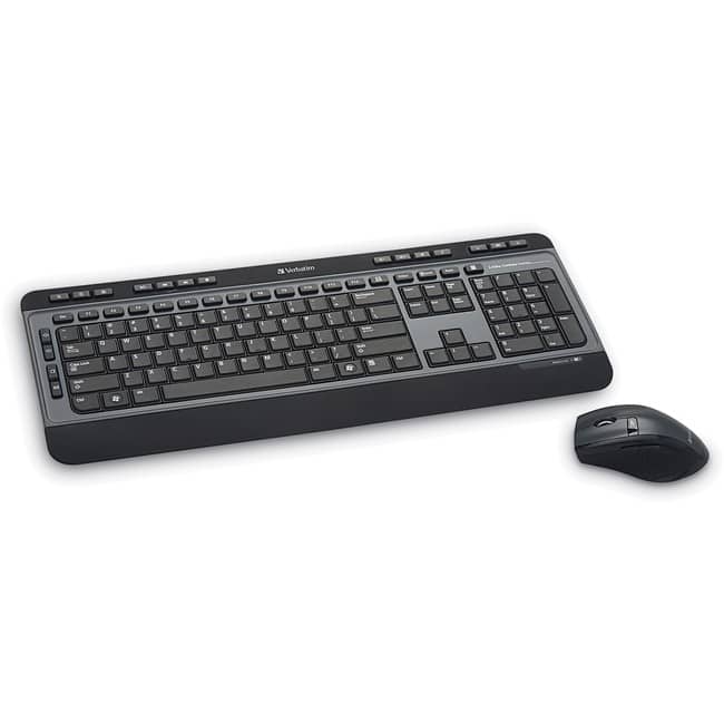 Verbatim - Wireless Multimedia Keyboard and 6-Button Mouse Combo - USB Type A Wireless RF - USB Type A - Black