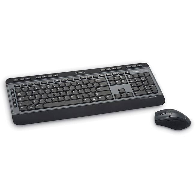 Front. Verbatim - Verbatim Wireless Multimedia Keyboard and 6-Button Mouse Combo - Black - USB Type A Wireless RF - Black - USB Type A - Unknown.