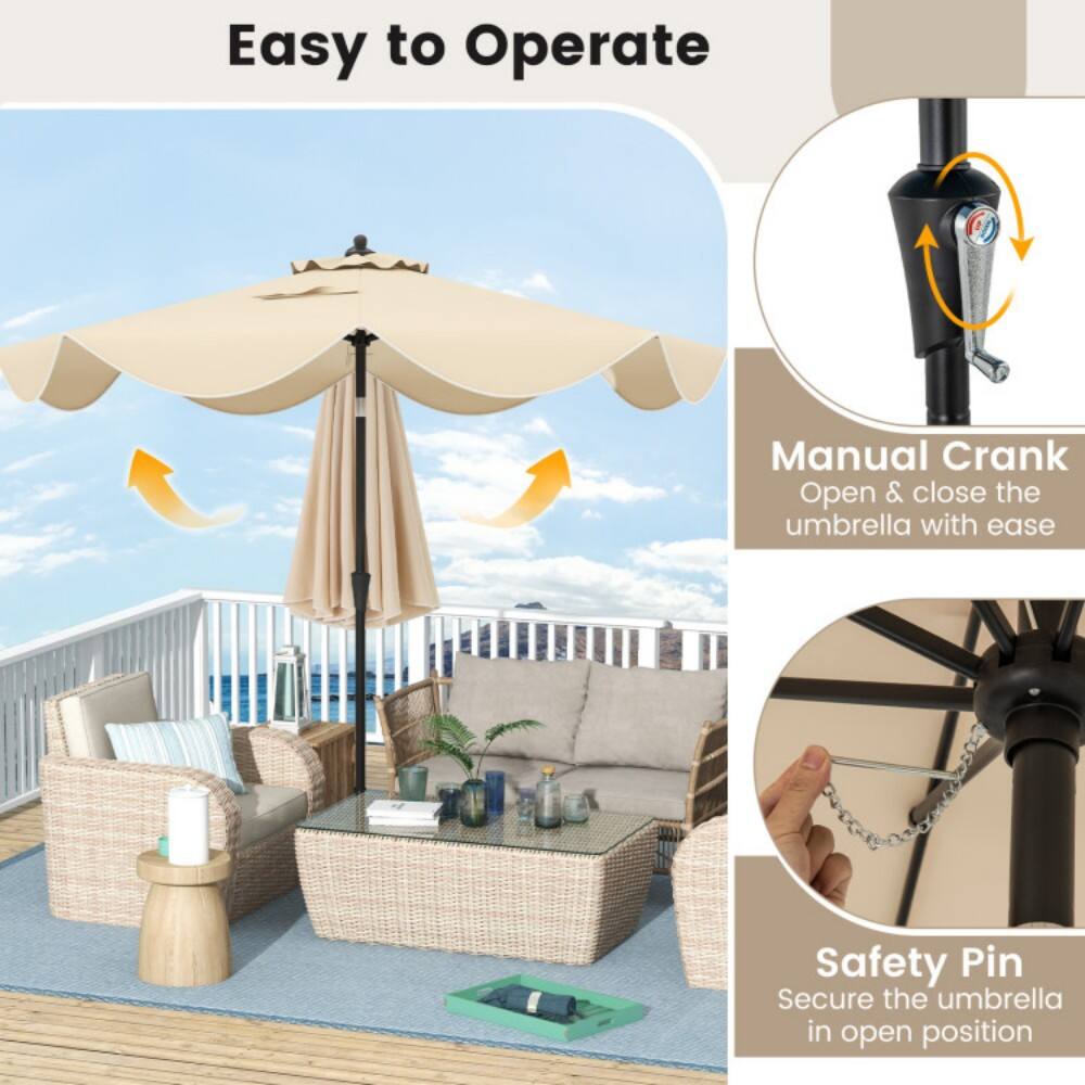 Easy to Operate

Manual Crank
Open & close the umbrella with ease

Safety Pin
Secure the umbrella in open position