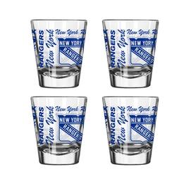 Logo Brands - New York Rangers 4-Pack 2oz. Shot Glass Set - Multicolor