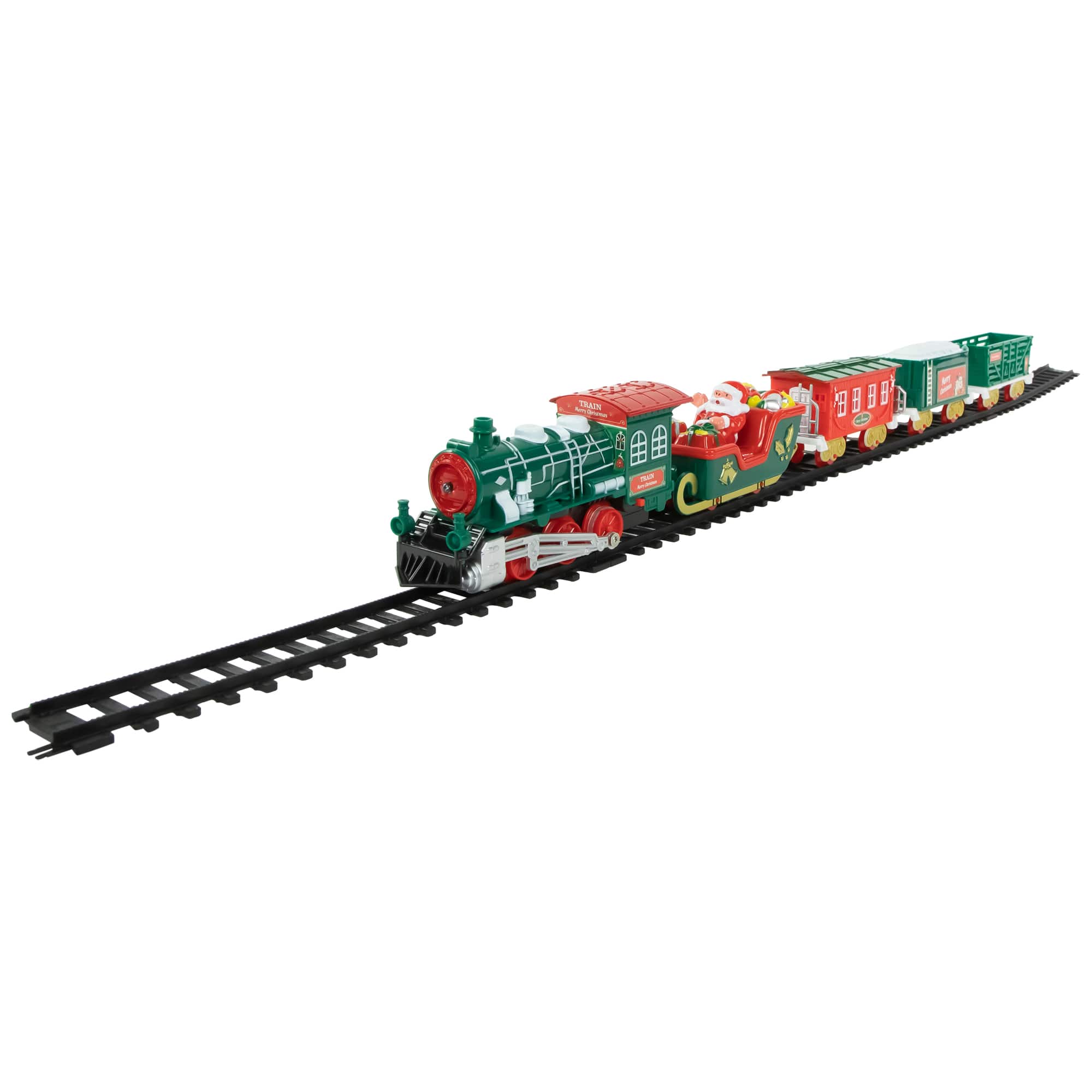 Northlight - 30 Pc Battery Operated Lighted and Animated Classic Christmas Train Set with Music - Green