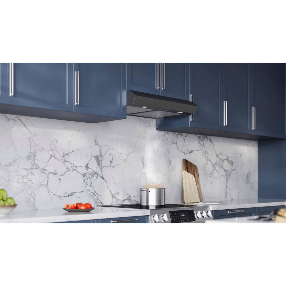 Alt View 11. Broan - Broan-NuTone 30-Inch Under Cabinet Range Hood, ENERGY STAR, 350 Max Blower CFM - Stainless Steel.