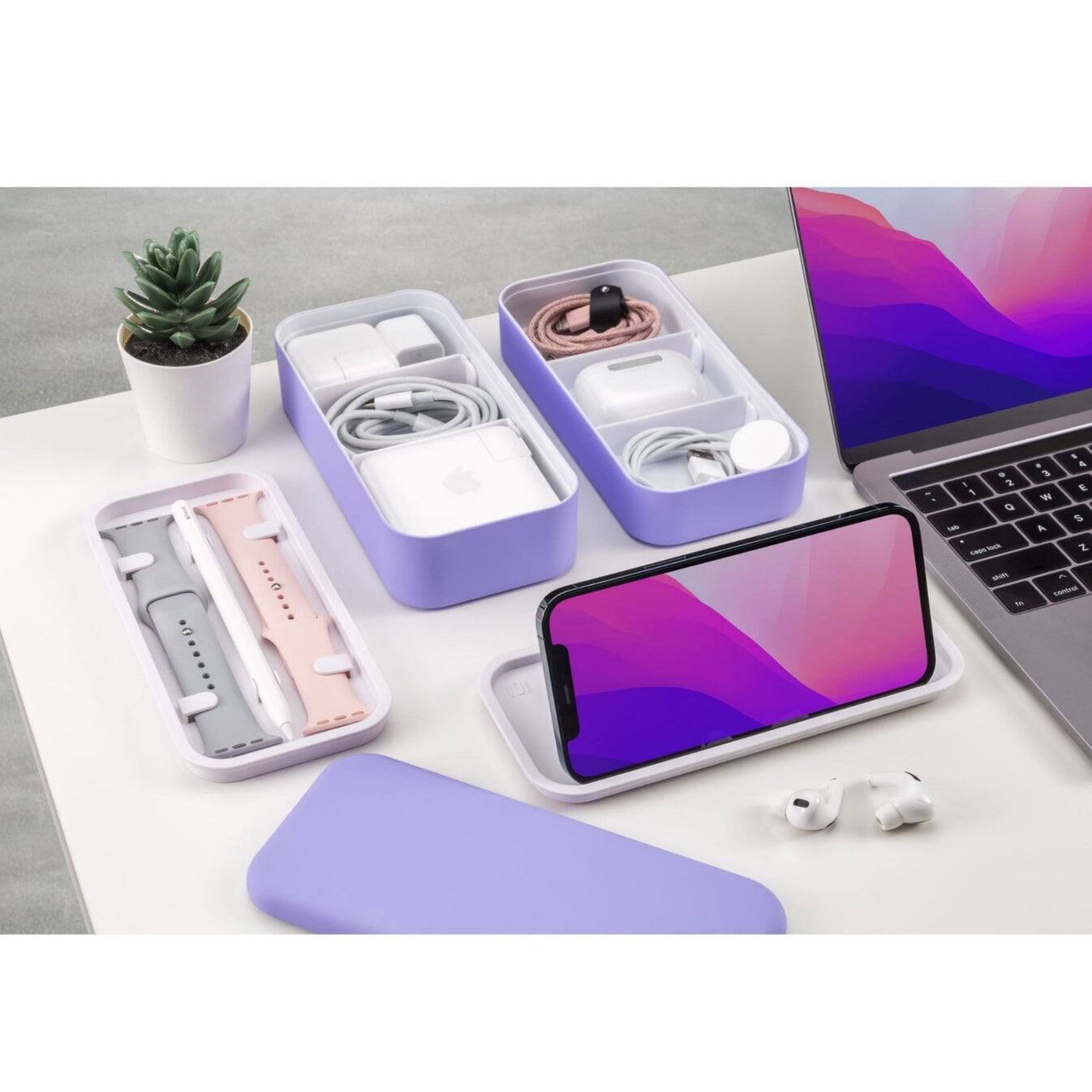 Alt View 1. Function 101 - BentoStack Tech Accessory Organizer Purple - Purple.