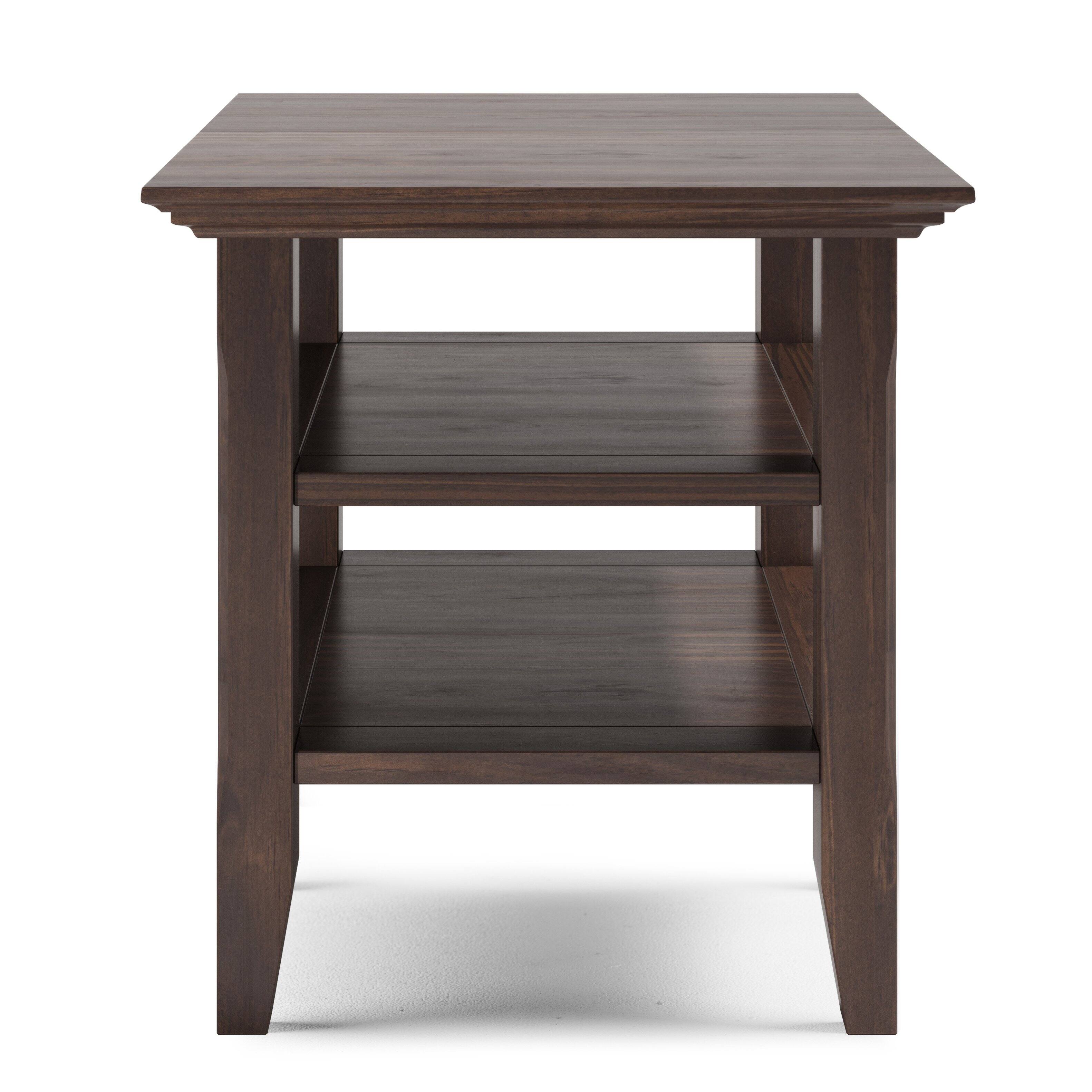 Alt View 12. Simpli Home - Acadian SOLID WOOD 19 inch Wide Square Transitional End Table in Warm Walnut Brown - Warm Walnut Brown.
