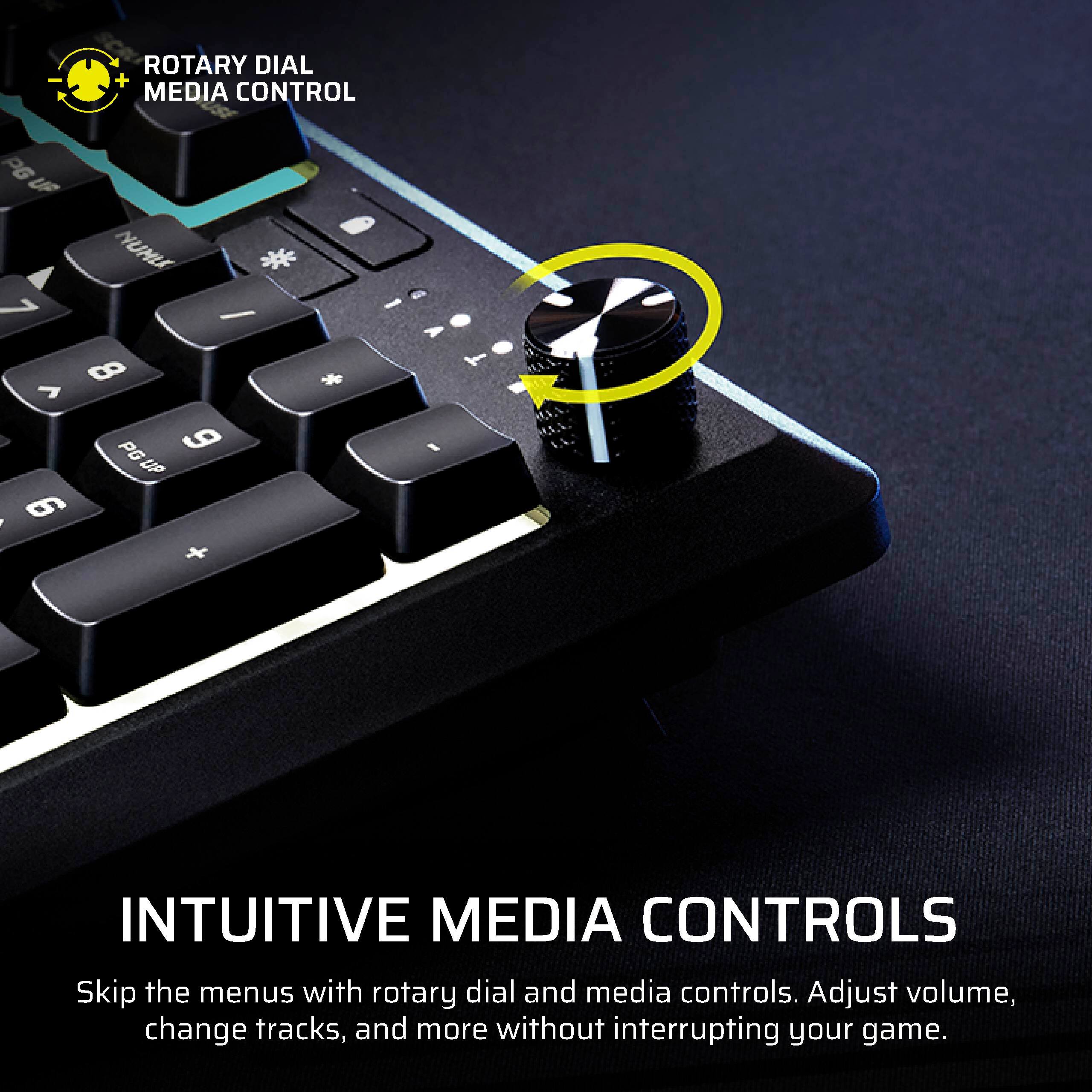 ROTARY DIAL + MEDIA CONTROL

INTUITIVE MEDIA CONTROLS

Skip the menus with rotary dial and media controls. Adjust volume, change tracks, and more without interrupting your game.