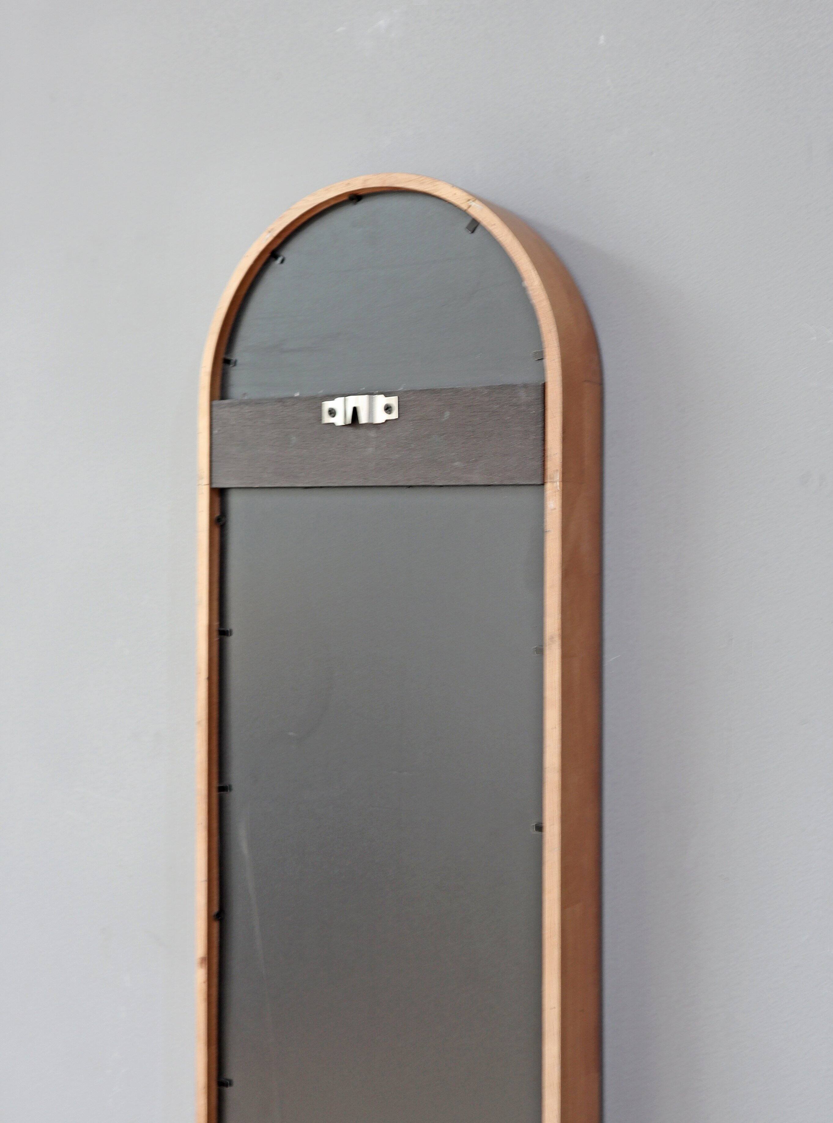 Alt View 2. TinyHomie - 9x47 Inch Decorative Rubber Frame Mirror with Elongated Oval Frame Brown.